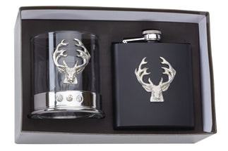 Whisky Glass and Hip Flask Gift Set